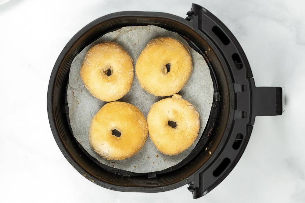 Biscuit donuts after cooking in the air fryer.