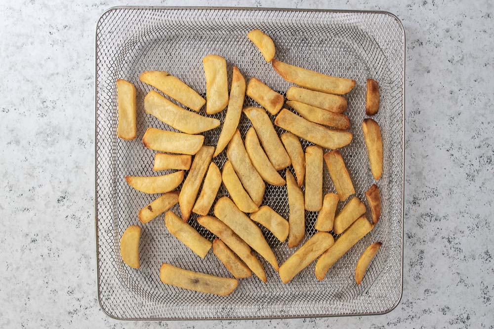 cooked steak fries with golden brown edges